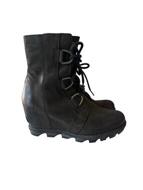 Sorel Joan of the Arctic Wedge II Lace Up Black Boot Size 6